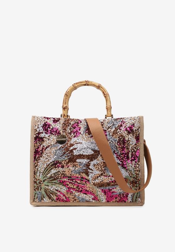 Large glitter flower bag