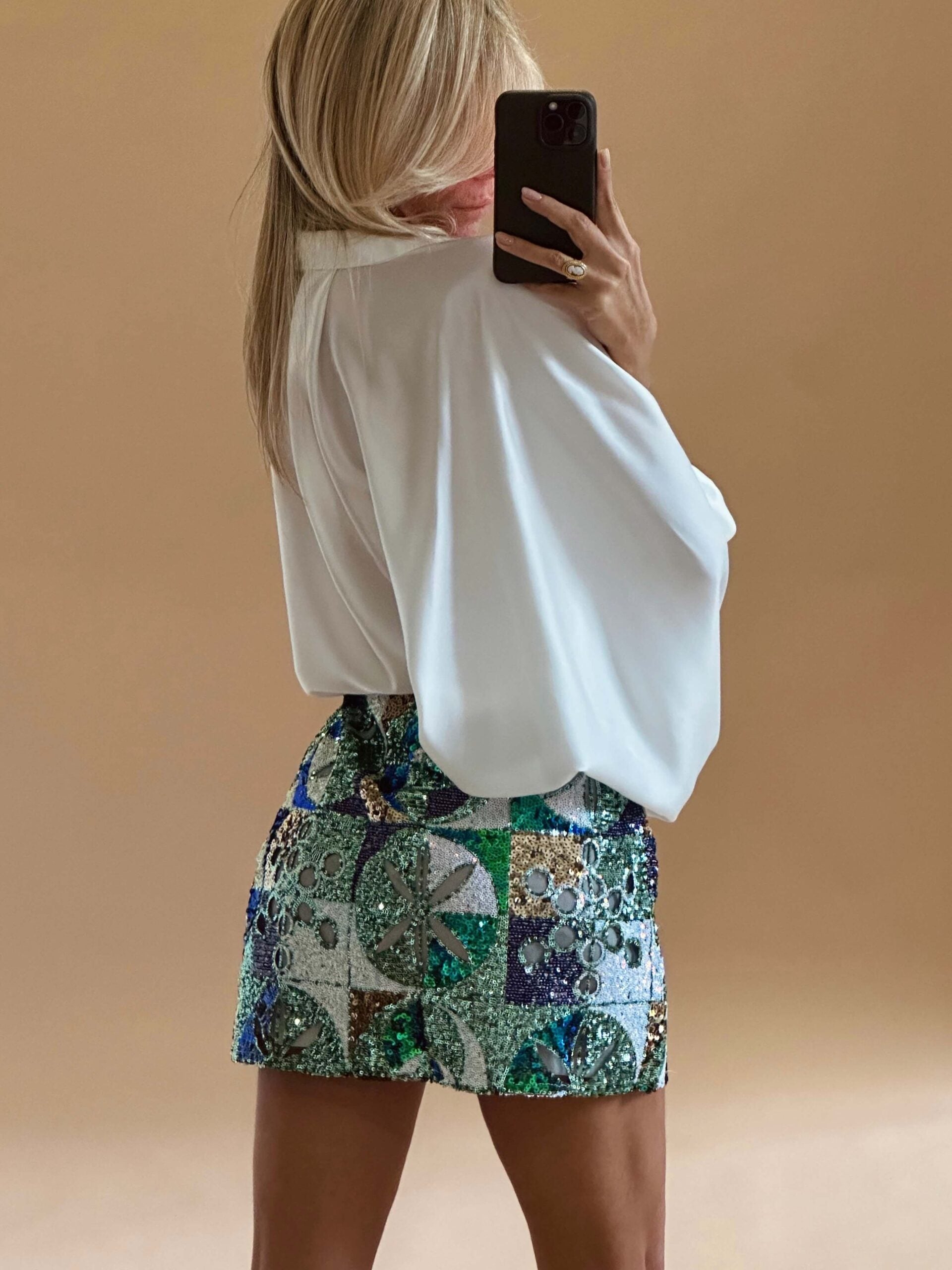 Palma Verde Sequin Mini Skirt