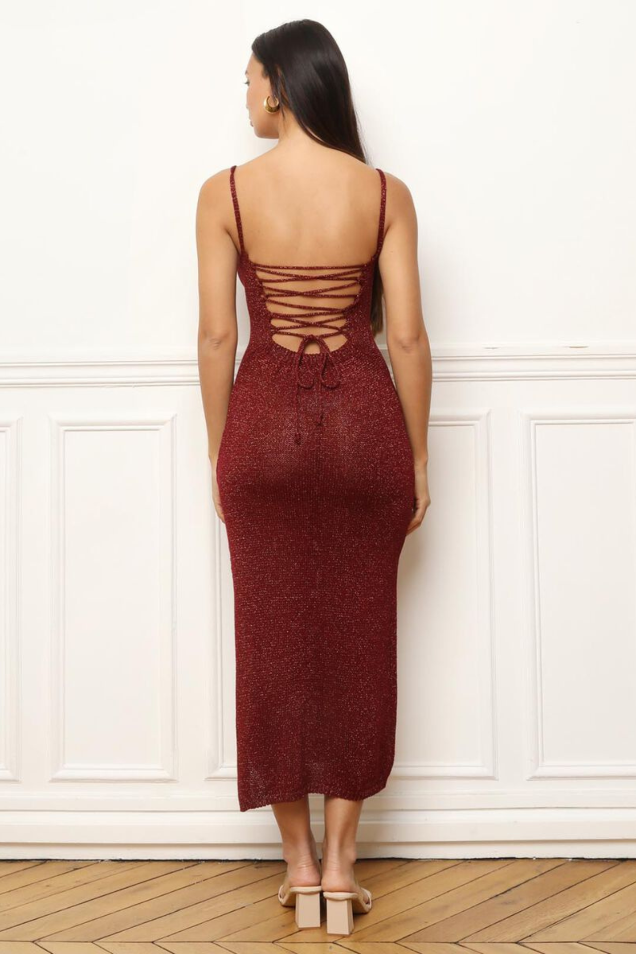 Golden maxi elbise