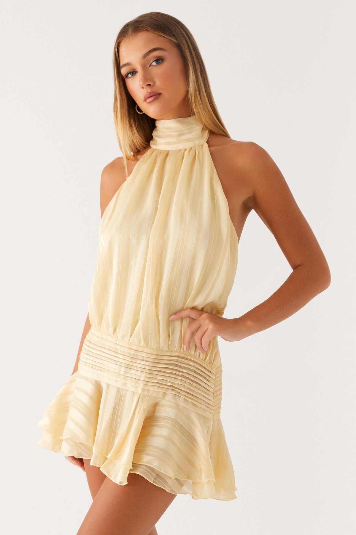 AURÉLIA GOLDEN STRIPE MINI DRESS