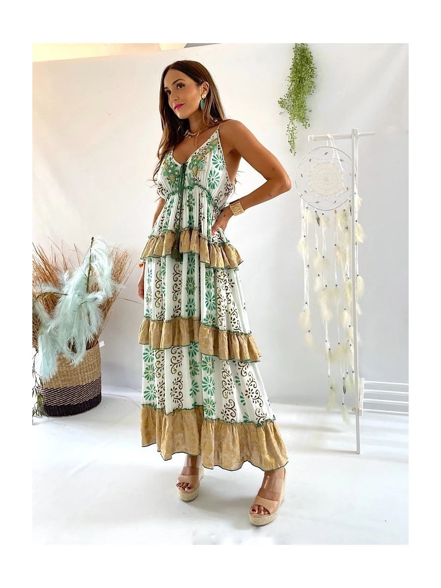 Bohemian tiered dress