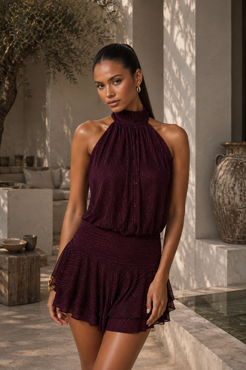 AURÉLIA MINI DRESS - Cherry
