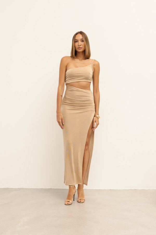 LINA MAXI DRESS - BEIGE