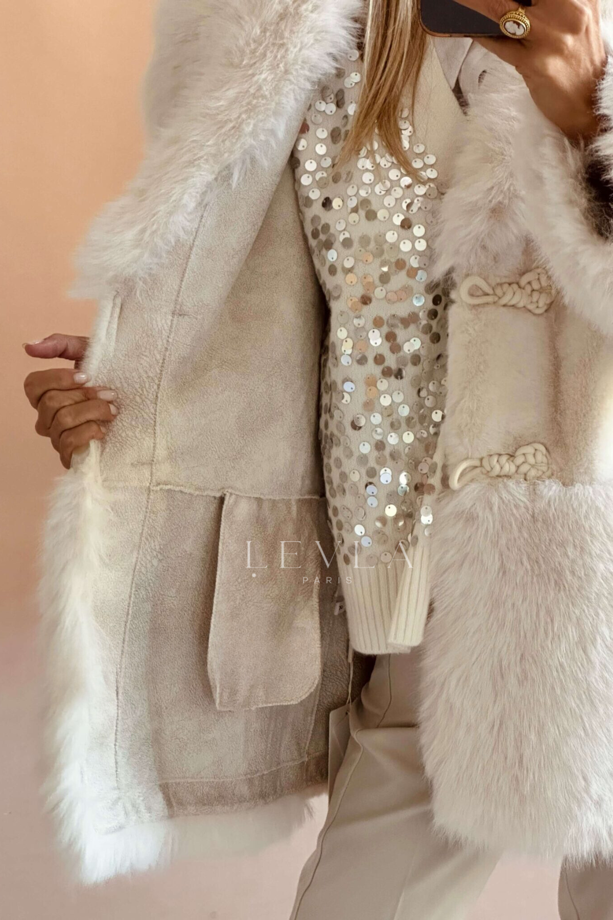 Azaka Paris ithal işlemeli kürk