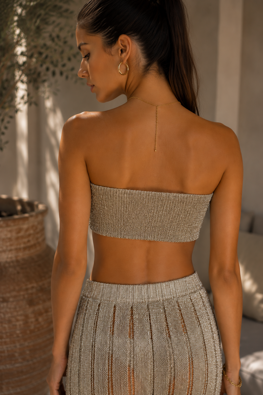 Marjorie Golden Straplez Top