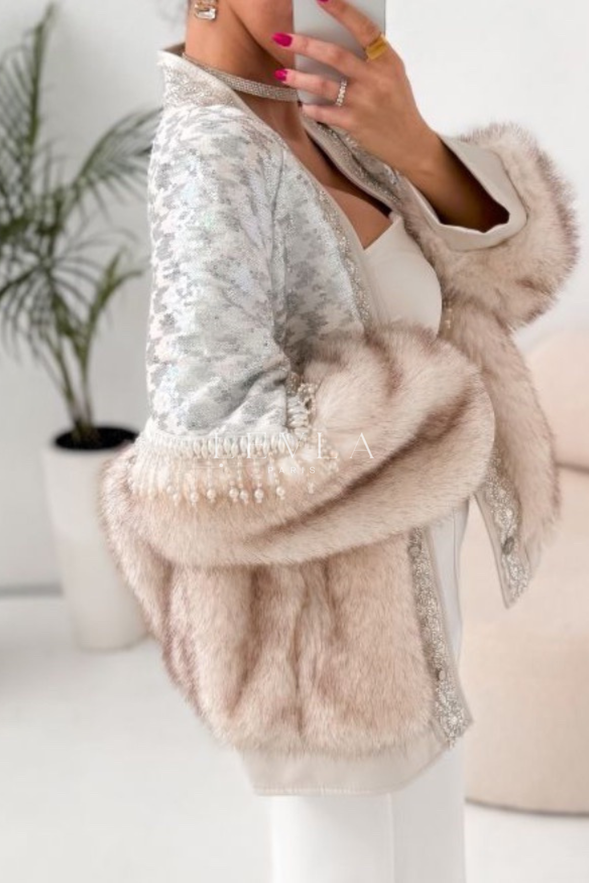 Azaka Paris İthal işlemeli kürk