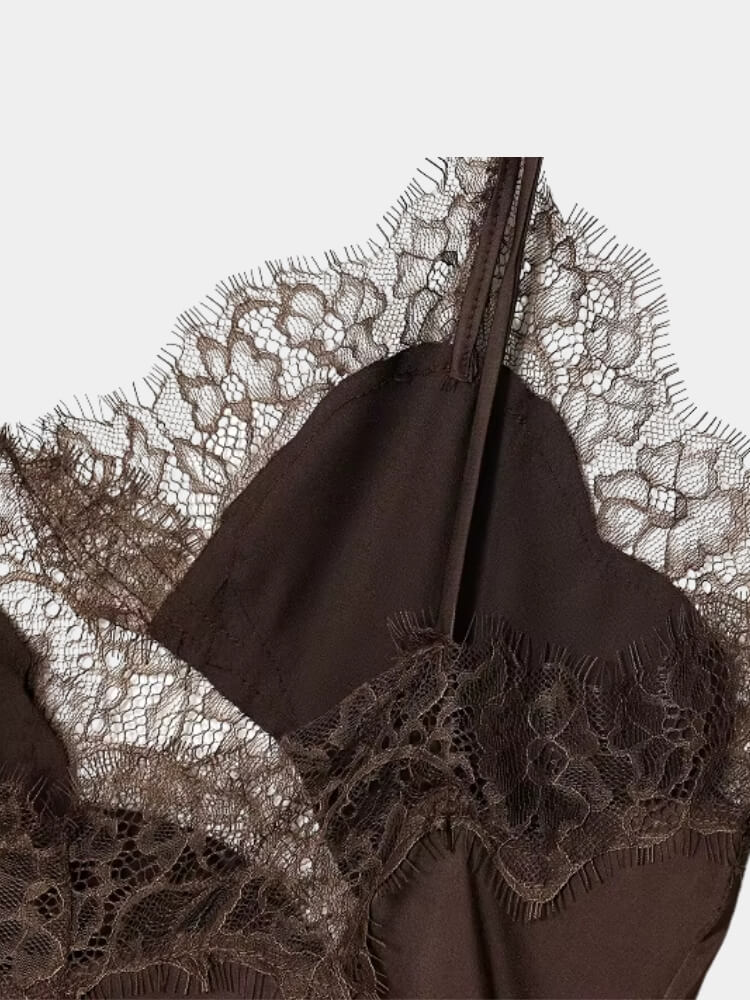 ISABELLA LACE SATIN MIDI DRESS