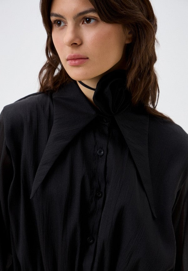 LOUISE CHIFFON MINI DRESS - BLACK