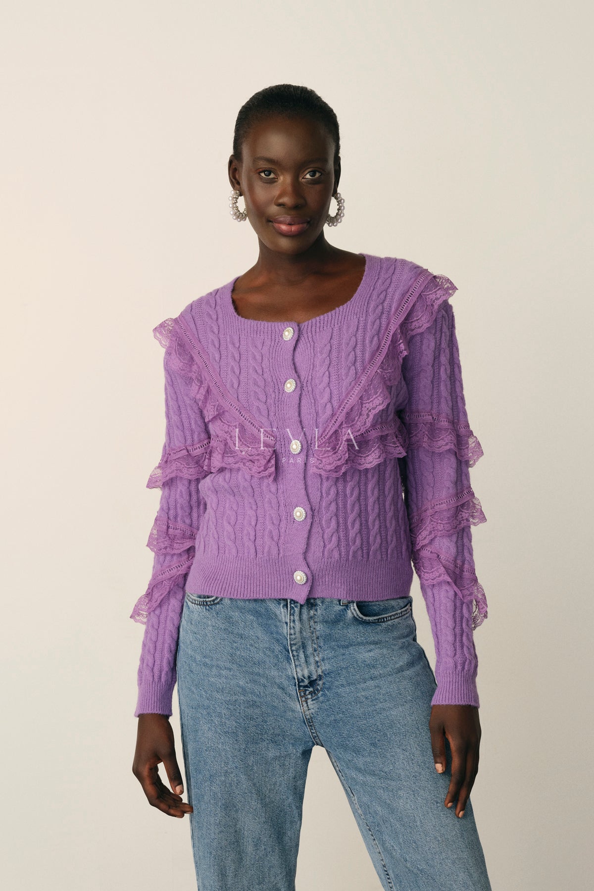 BUTTONED CARDIGAN-SWEATER