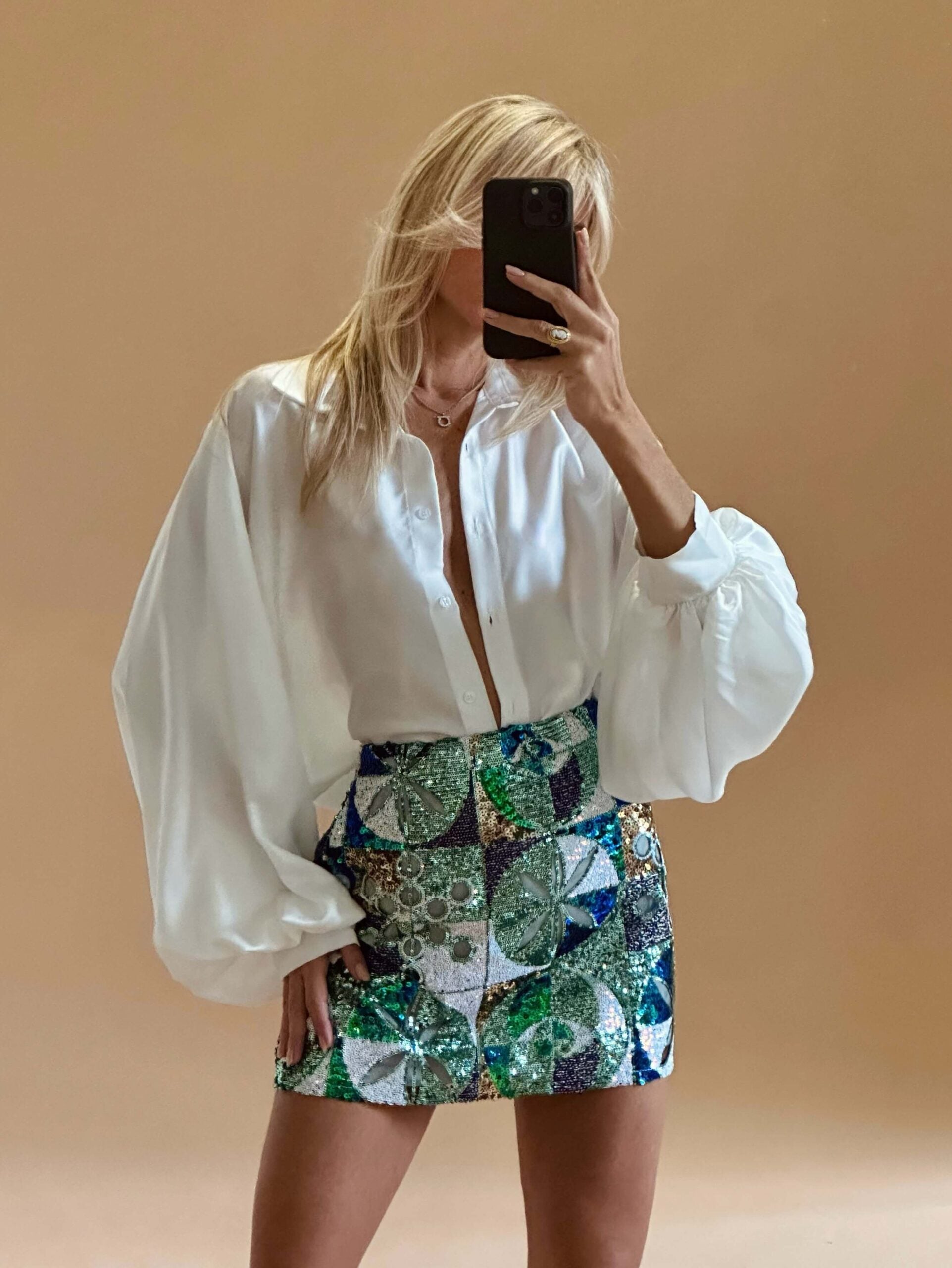 Palma Verde Sequin Mini Skirt