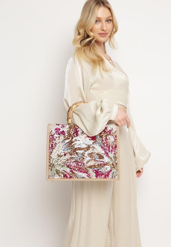 Large glitter flower bag