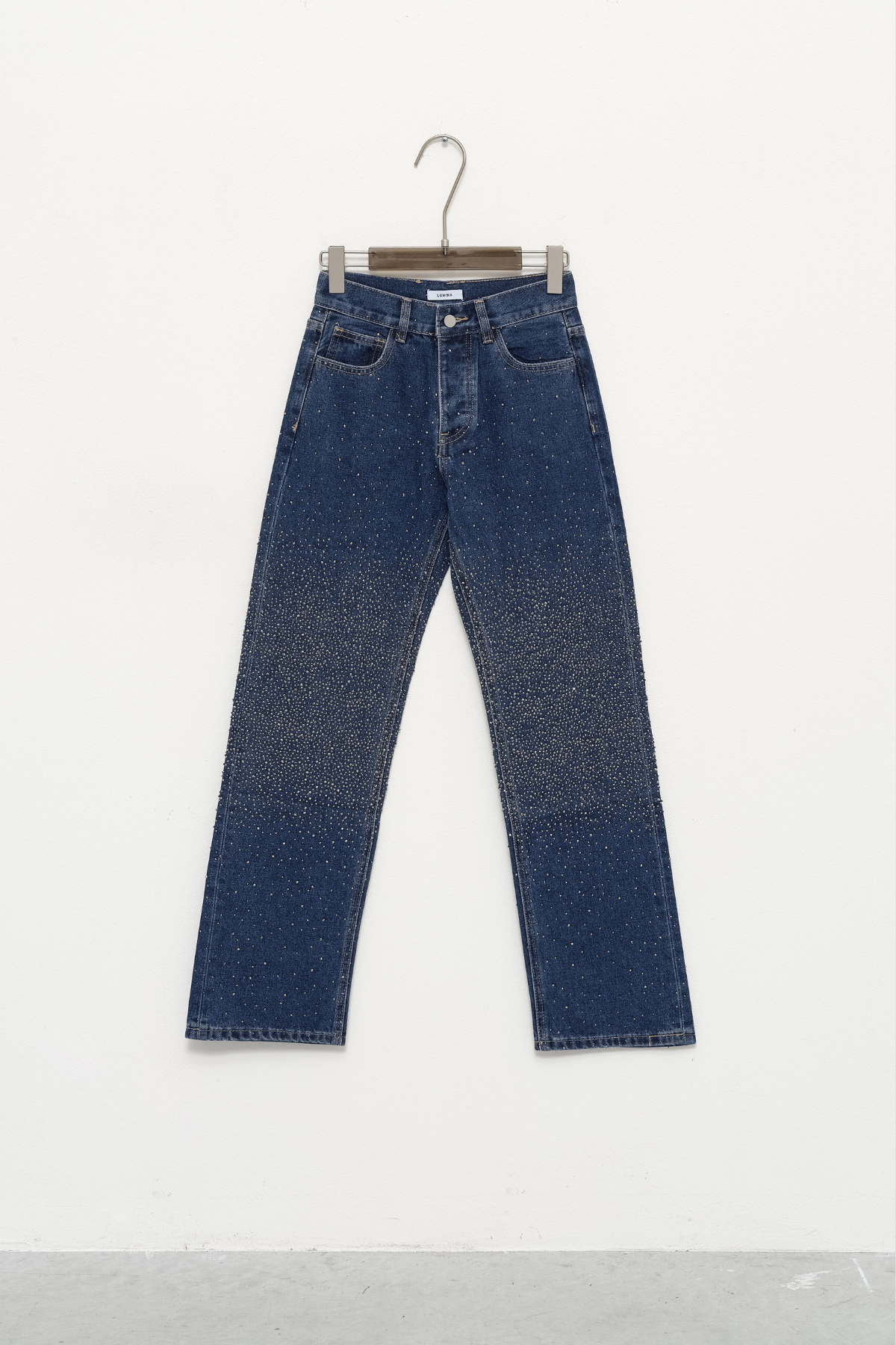 Taşlı premium yüksek bel jean