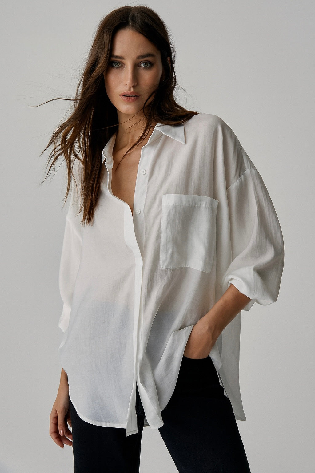 BLANCHE SILK OVERSIZE SHIRT