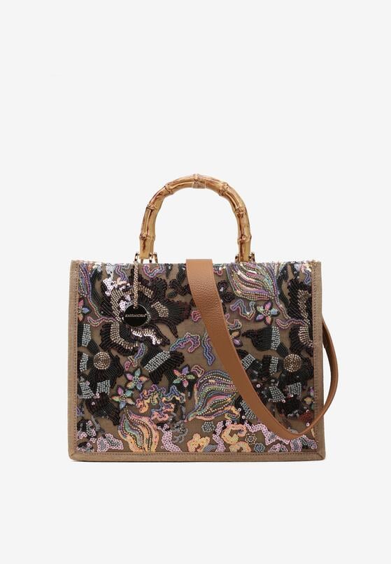Large glitter flower bag