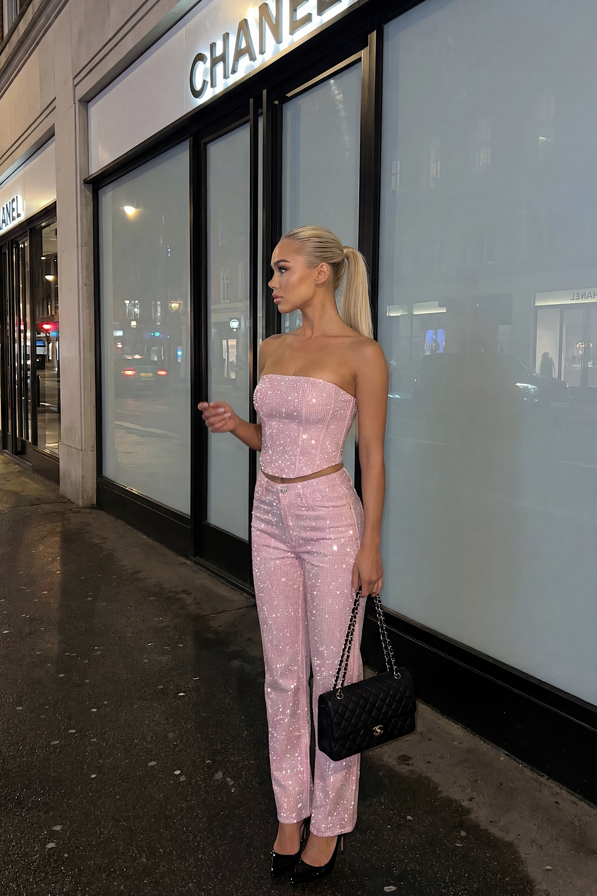 Embellished premium high-waisted jeans