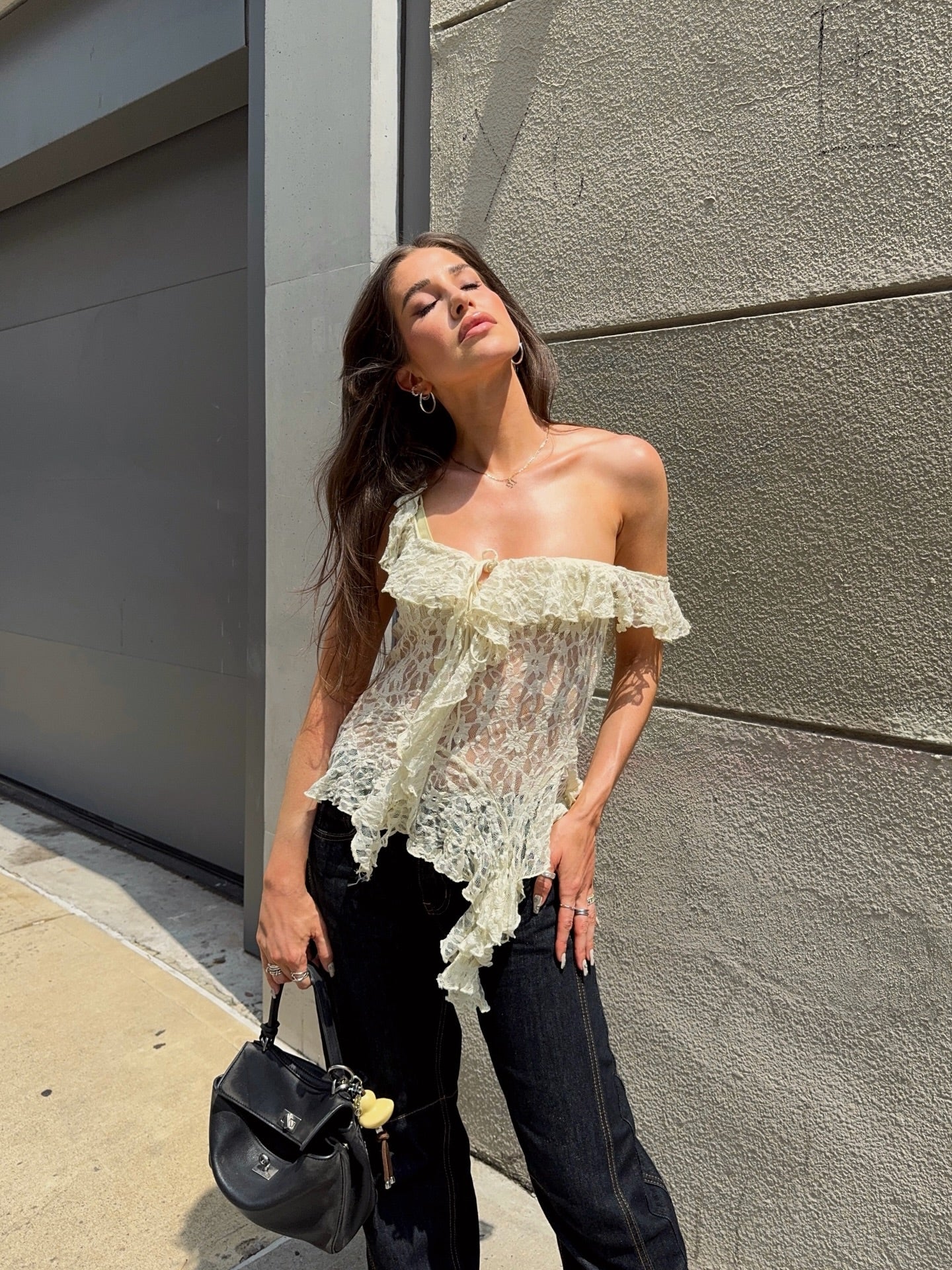 LÉONORE LACE TOP - WHITE