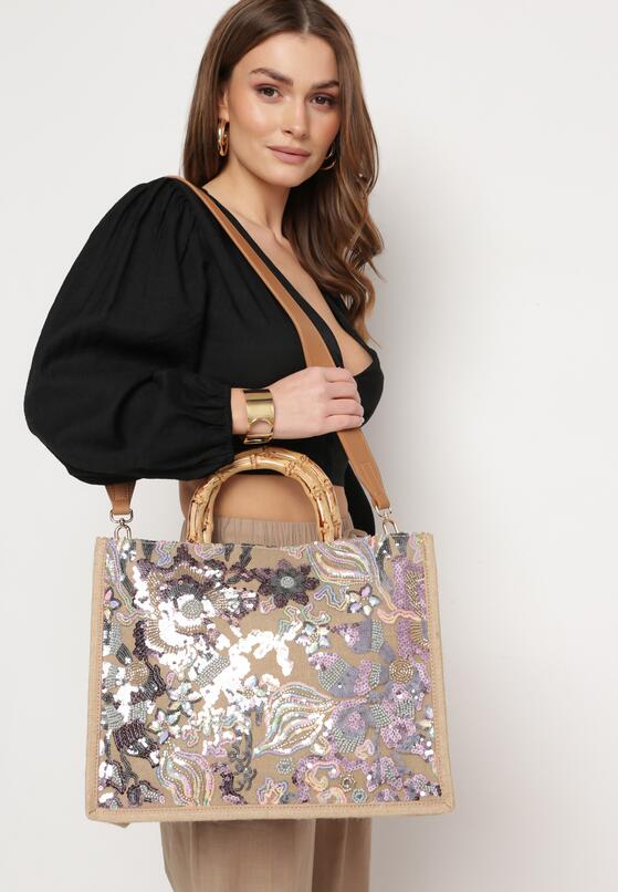 Large glitter flower bag