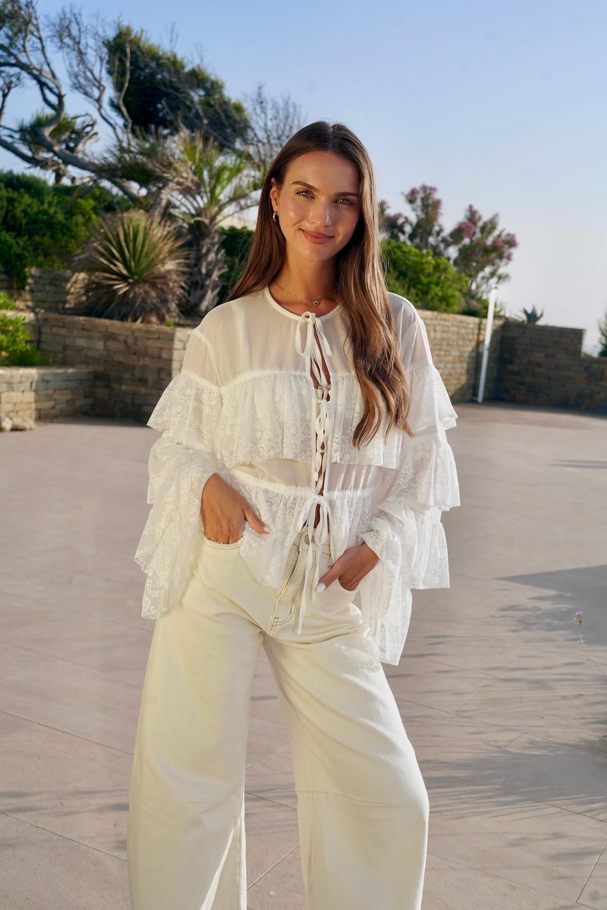 ALBA LACE RIVIERA BLOUSE