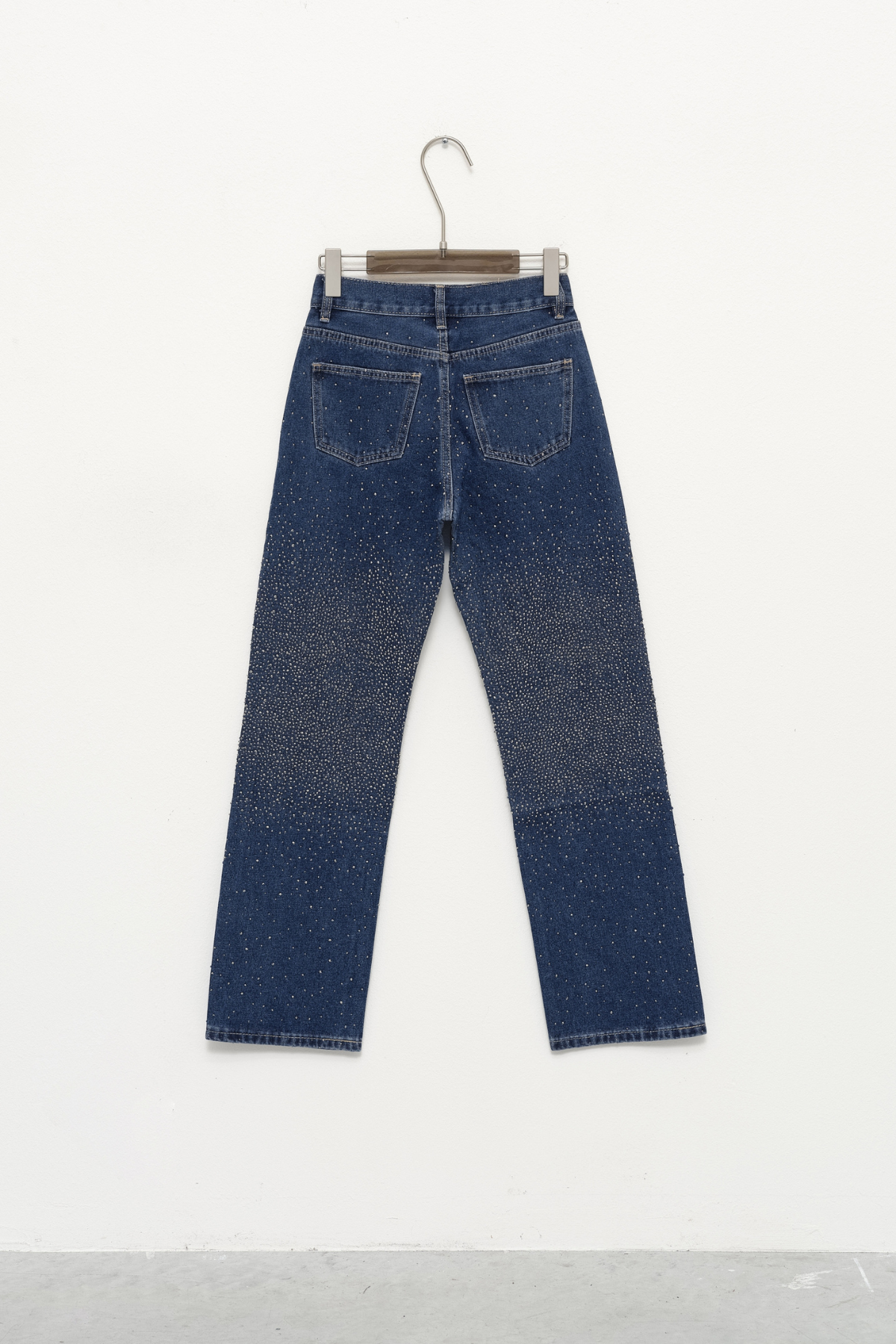 Taşlı premium yüksek bel jean