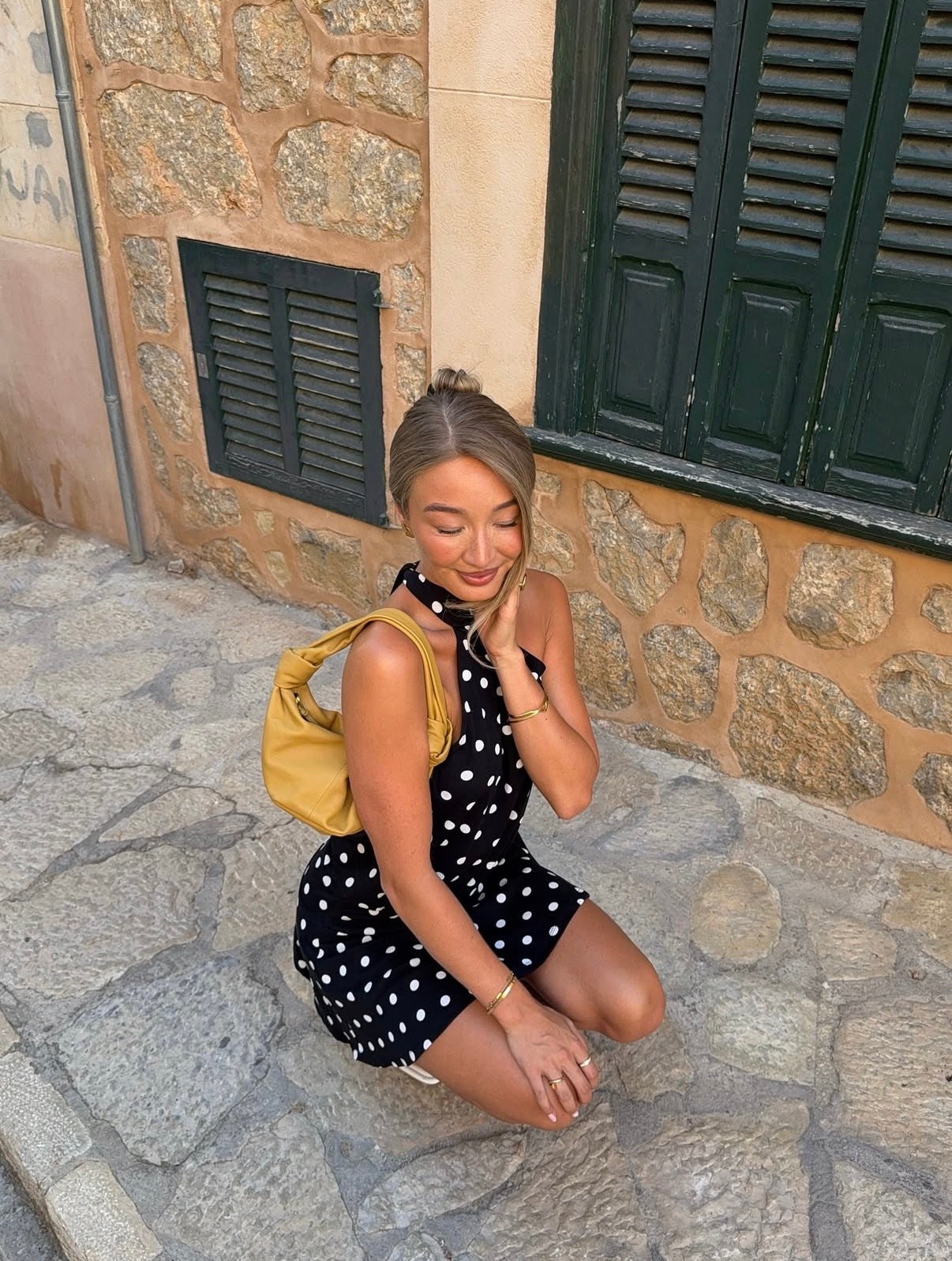 CLARA POLKA DOT HALTER MINI DRESS