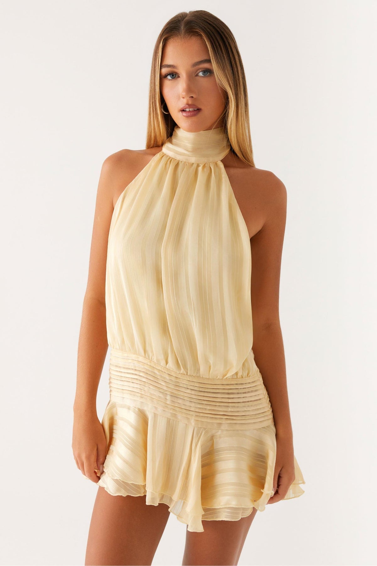 AURÉLIA GOLDEN STRIPE MINI DRESS