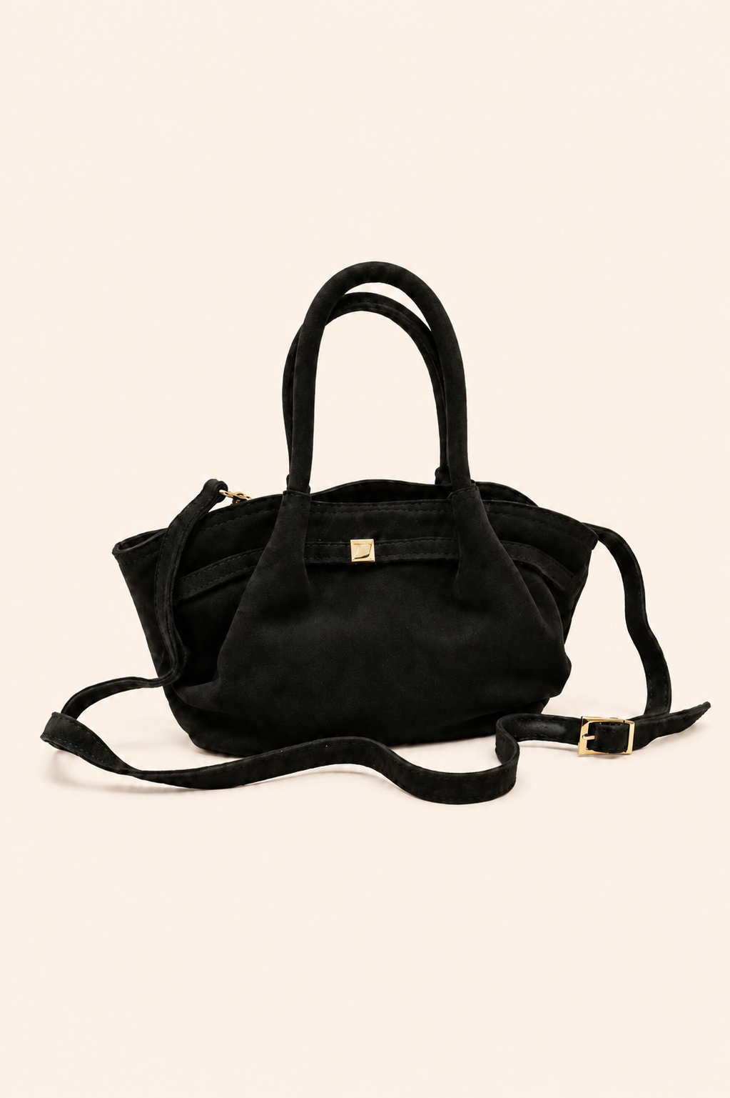 Émeline deri mini çanta - Black