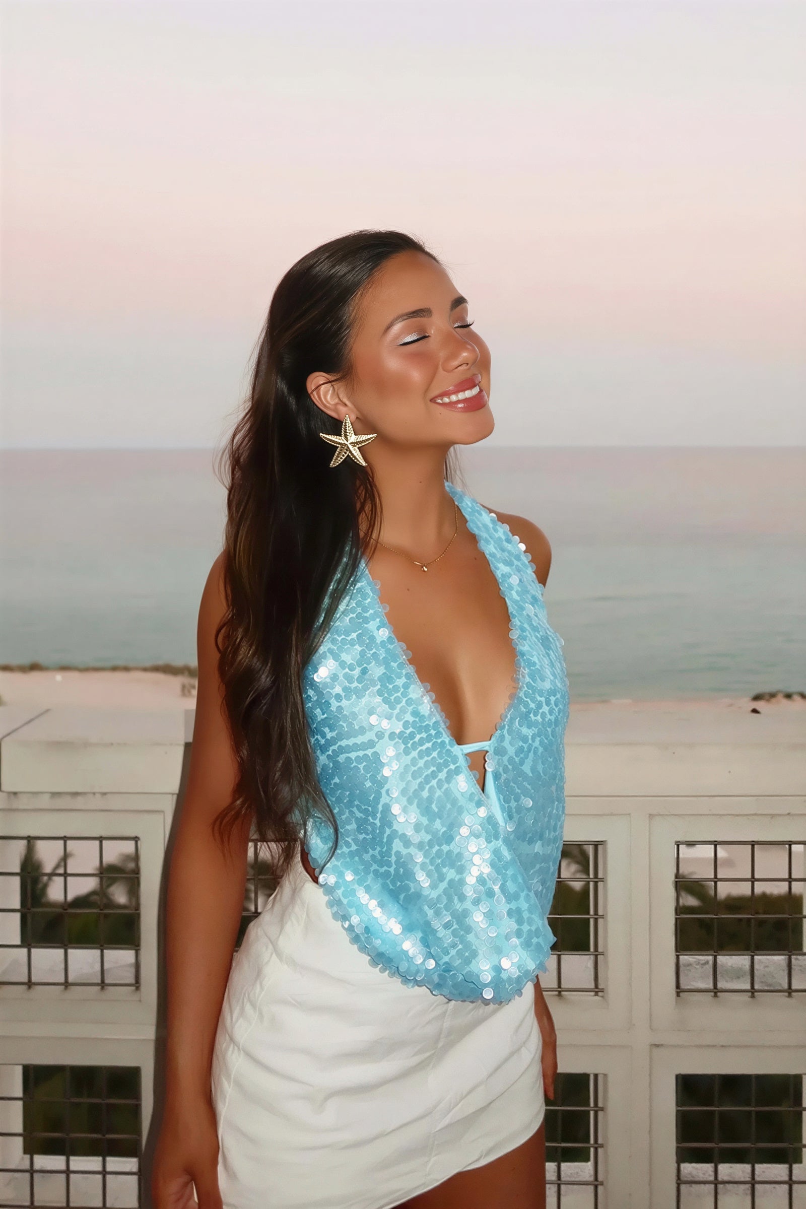 BLEU LUMIÈRE TOP