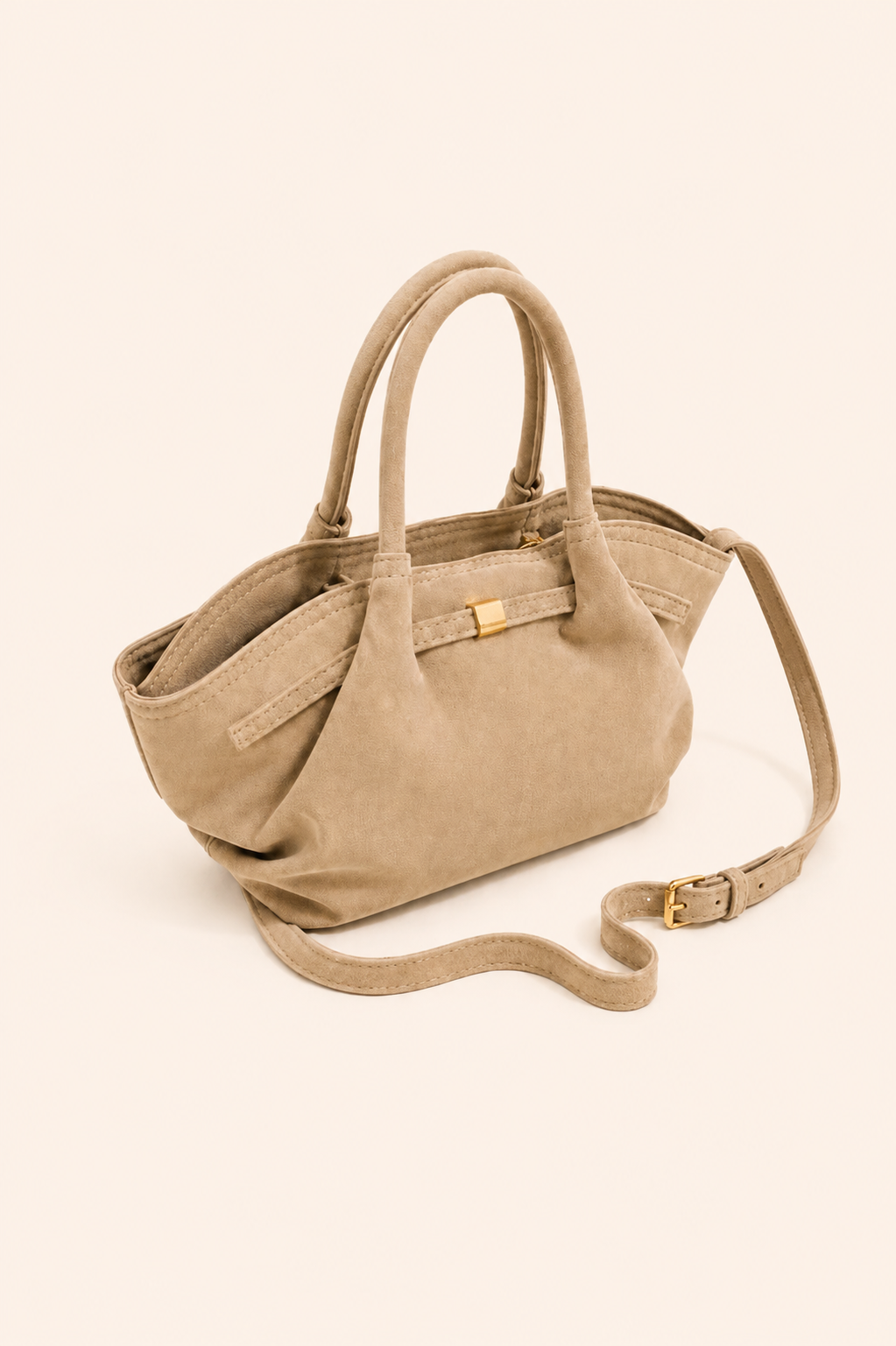 Émeline deri mini çanta - Beige
