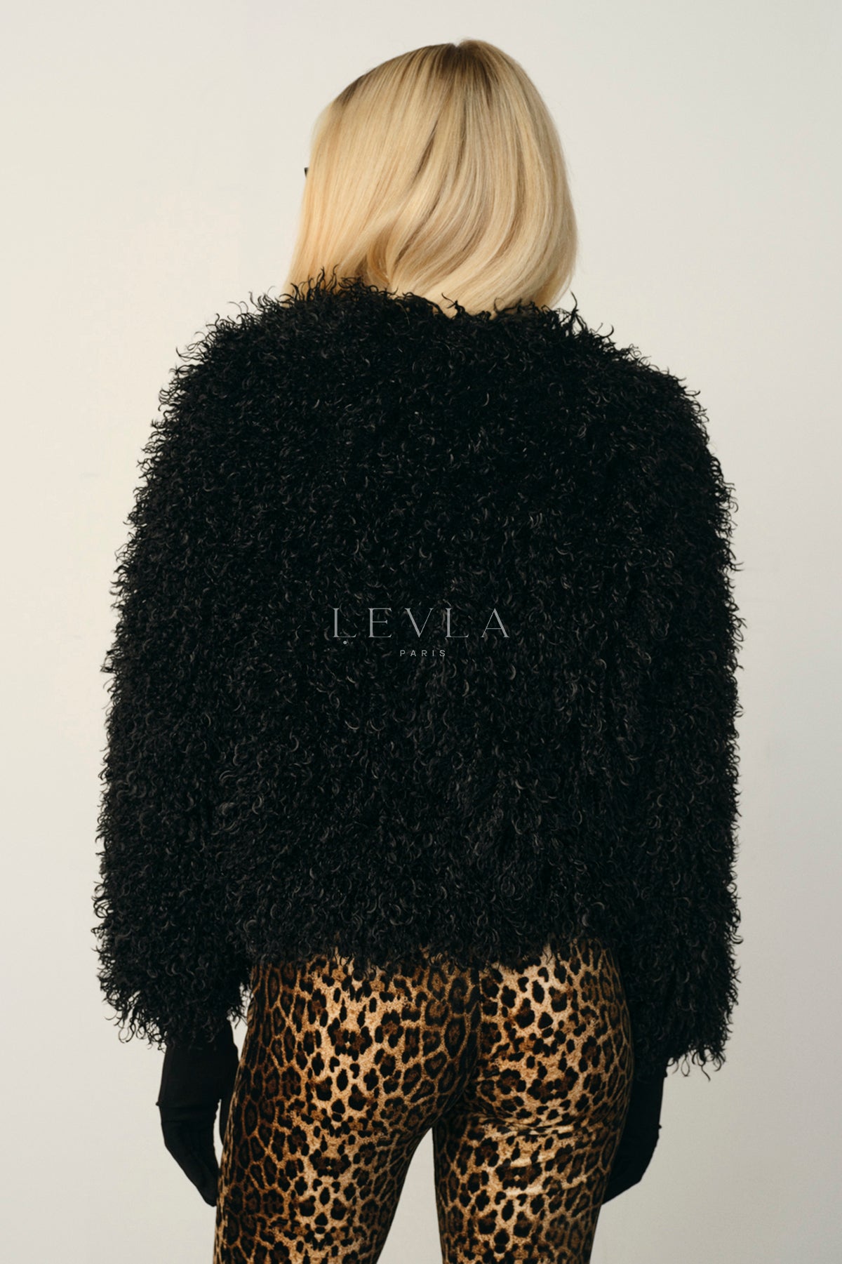 Faux fur ceket - Siyah