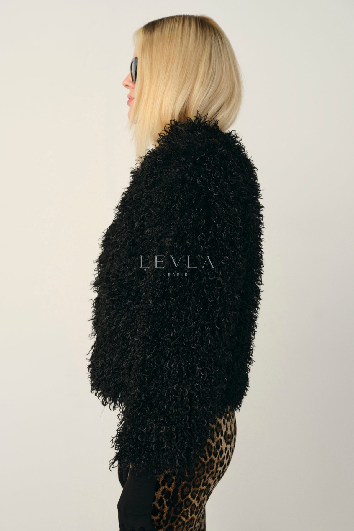 Faux fur ceket - Siyah