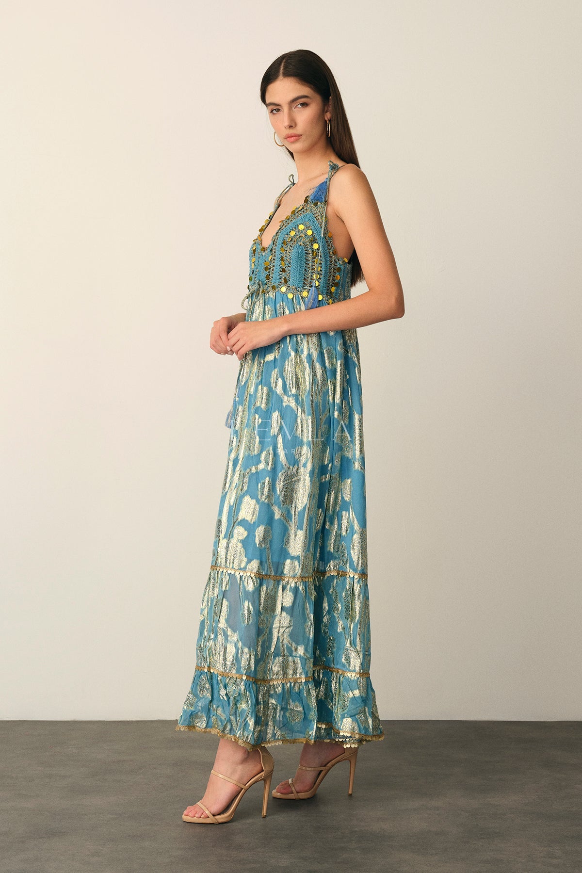 Crochet Long Dress - LEVLA PARIS